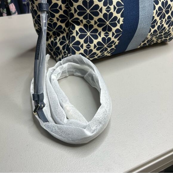 Kate Spade Floral Everything Tote Blue Medium Crossbody Strap & Top Handle NWT - Picture 5 of 8